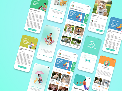 Purrfectly Aid Pet Adoption UX/UI Design (iOS Android))