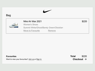 Nike Air Max 2021 Checkout Page Design Concept