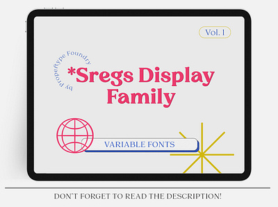 Sregs Display Family + Variable Fonts apps brand branding brandingfonts commercial use creativemarket design display family propertype sregs variablefonts webfonts