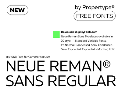 Free Font Neue Reman Sans Regular apps brand branding commercial use design display family fonts free illustration logo neue new propertype regular reman sans typeface ui