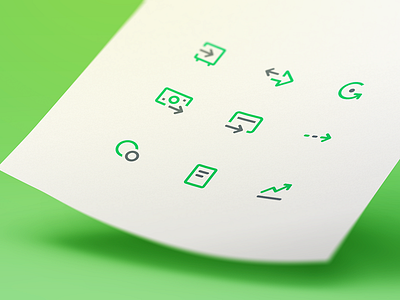 Icons. SberbankOnline finance green icons outline