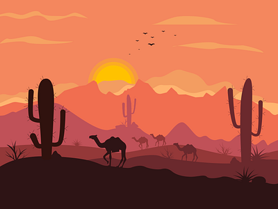 desert desert design designer graphic design illustration inspiration vector