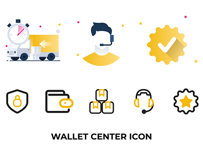 Wallet center icon