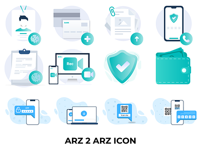 A2Z exchange icon add card icon athenticator icon authentication icon card icon crypto icon cryptocurrency icon design document icon exchange icon google authentication icon graphic design illustration phone icon phone number authentication icon security icon ui upload documents icon vector video record icon wallet icon