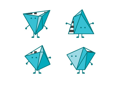 Abstract character study 3 block character fold origami paper