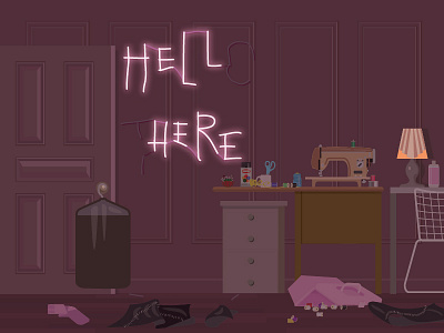 Hello There background batman catwoman messy room vector