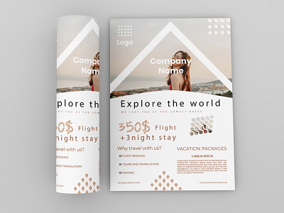 Travel Agency Flyer Design branding design flyer graphic design illustration logo vector