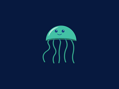 Freddy 5 colours alternative blue experiment fish illustrator jelly jellyfish minimal sea simple