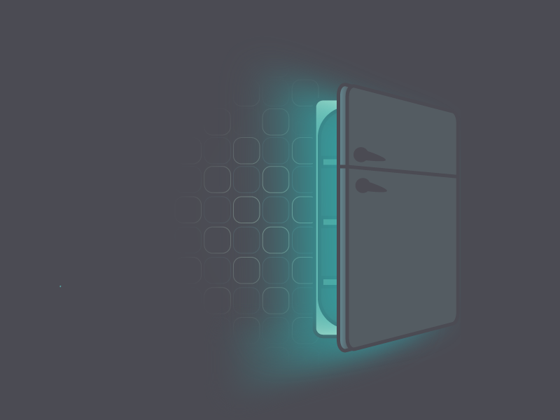 Fridge 5 colours blue fridge negative space gradients experiment colours colour fun simple illustrator minimal