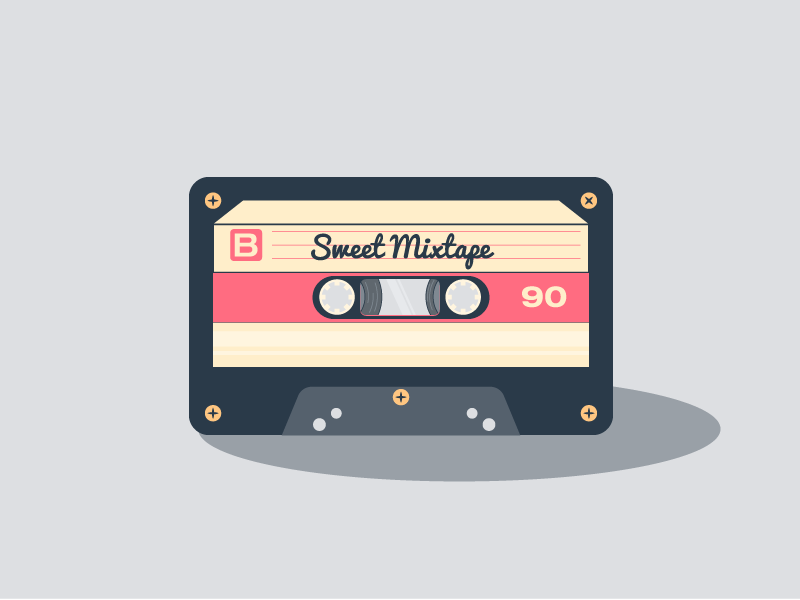 Sweet Mixtape cassette cute mixtape tumblr challenge shades 5 colours daily artwork