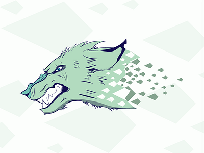 Wolf 5 colours blue challenge daily artwork challenge geometric minimal practice simple vector wolf