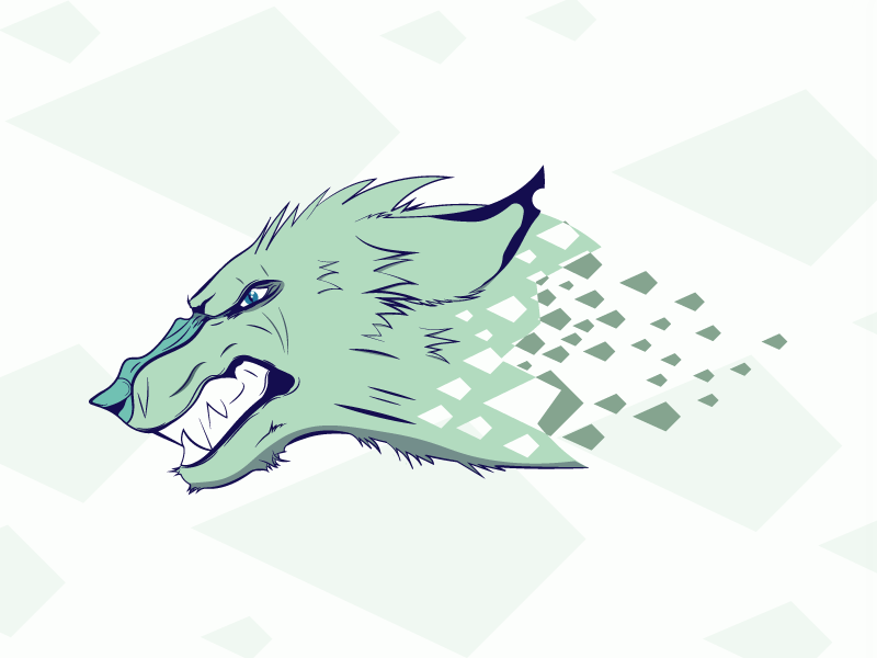 Wolf blue geometric wolf practice challenge daily artwork challenge 5 colours vector simple minimal