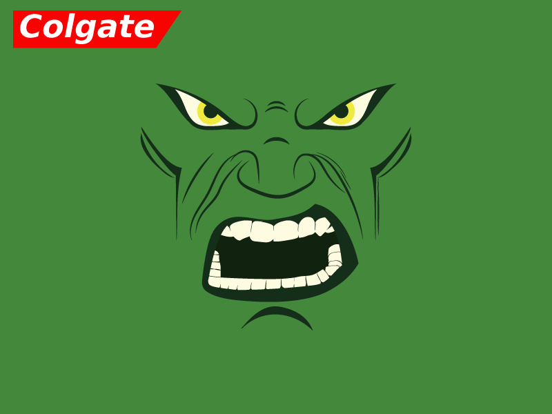 armed to the teeth parody colgate spec ad white hulk 5 colors minimal daily daily design daily artwork 5 colours simple