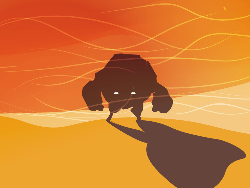 Sandy dessert desert bad ass cool silhouette sandy monster five colours flat minimal 5 colours simpel