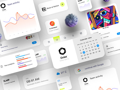 Oniex-iOS 14 widgets [ White theme ].🔥🤘 3d animation branding concept darkmode dashboard design graphic design illustration ios 14 widget logo motion graphics ucd ui uiux ux web website white theme widget