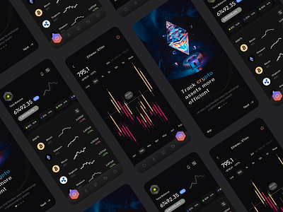 Crypto app bitcoin blockchain concept crypto crypto wallet crypto website cryptocurrency dark design ethereum finance interface nft trading ui ux wallet web web design website