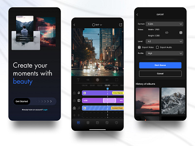 Edit video App app clean creator dashboard edit editor film image editing ios minimal mobileapp movie photo editor social app ui ux video video edit video editor