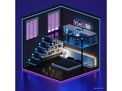 Cyberpunk Loft 3d crypto cyberpunk magicavoxel nft vox voxel