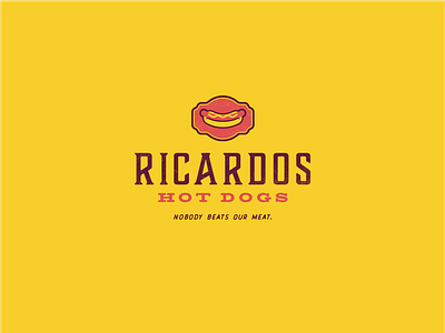 Nobody Beats Our Meat branding hotdogs logo vector