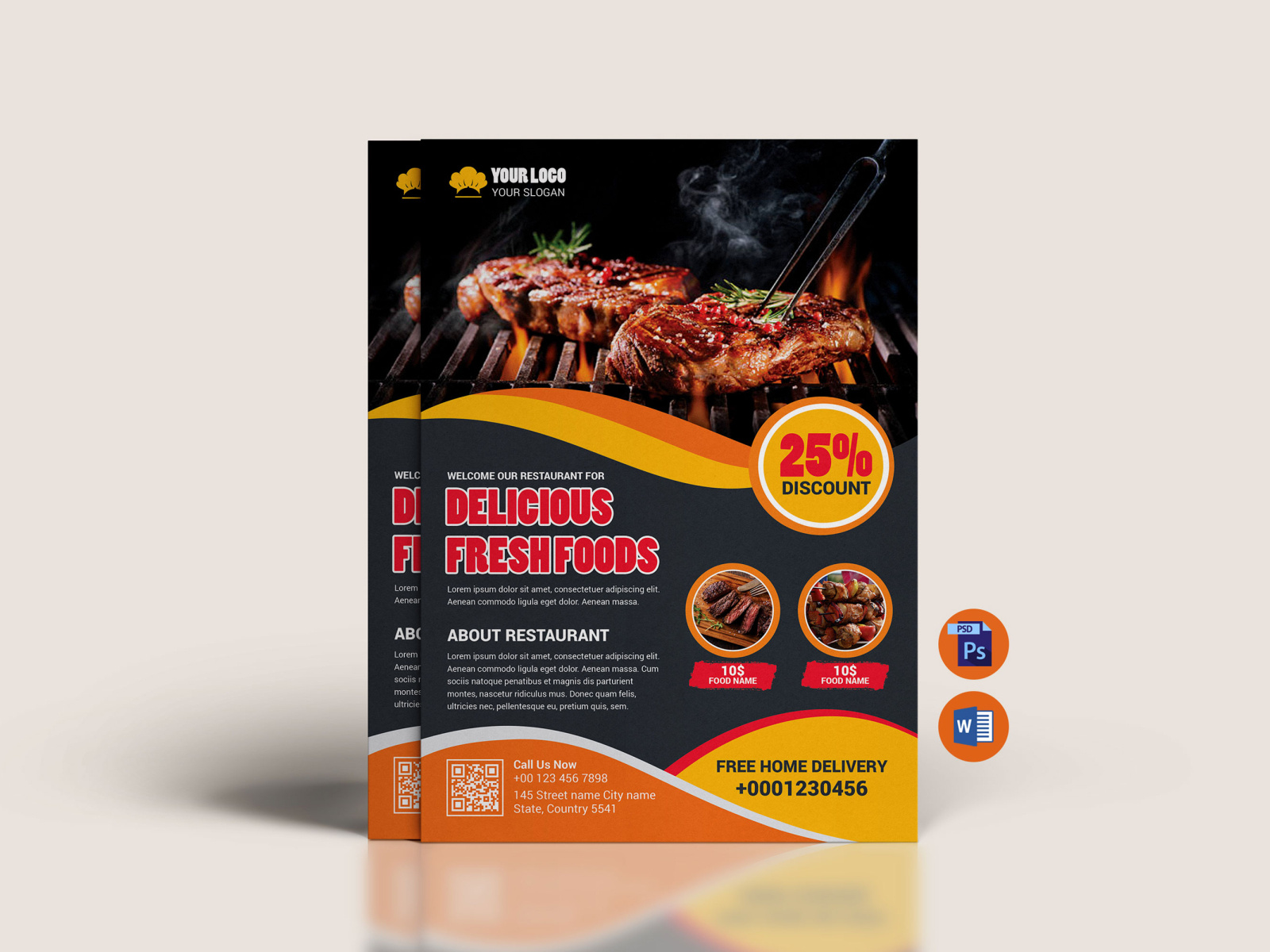 Restaurant Flyer Template by Ultimate Template on Dribbble