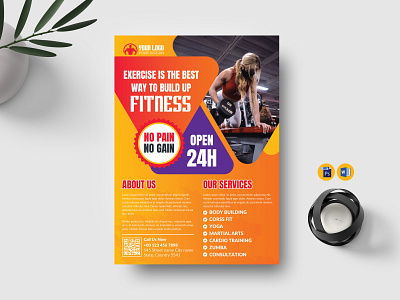 Fitness Flyer Template banner cover event flyer fitness club center fitness club center flyer fitness flyer template flyer gym fitness flyer poster studio flyer template yoga flyer template