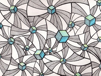 Sixtyten Hexagon Concept Drawing concept design illustration ink mural