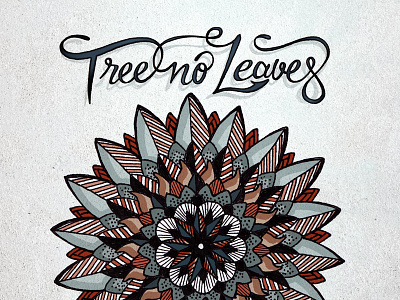 Tree No Leaves - On White album art lotus mandala script