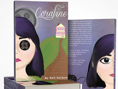 Coraline Book Cover adobe illustrator adobe indesign adobe photoshop adobe suite book cover book design editorial graphic design illustration illustrator typography