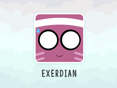 ExerDian App Icon appicons blue exercise guardian illustration art purple sweat vector