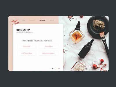 Skin Quiz landingpage quiz simple simple website design skin skin quiz skincare ui web ui website concept website design websites