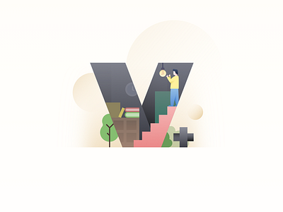 V+ illustrations branding illustration poster typography ui