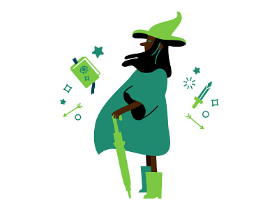 Witchcraft design fantasy fun green illustration magic palette podcast taako tome witch wizard