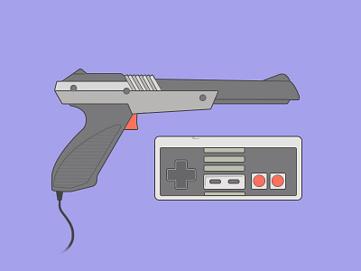 Zapper + Gamepad illustration nintendo video games