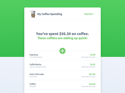 Coffee Spending App coffee website