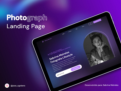 Landing page photographer Sabrina Meireles design graphic design illustration ui