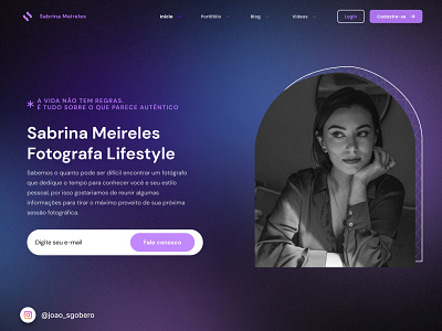 Landing page photographer Sabrina Meireles pt.2 design graphic design illustration ui ux vector