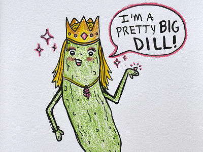 Pretty Princess Pickle adorable alphabet series cute doodle doodle a day drawing dribbble debut first post illustration pickle pretty princess