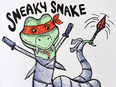 Sneaky Snake alphabet animal art cute doodle doodle a day drawing illustration ink reptile snake sneaky