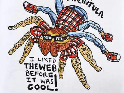Trendy Tarantula alphabet cute doodle doodle a day drawing handlettered hipster illustration silly spider tarantula trendy