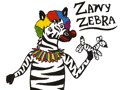 Zany Zebra alphabet series animal balloon clown cute doodle doodle a day illustration zany zebra