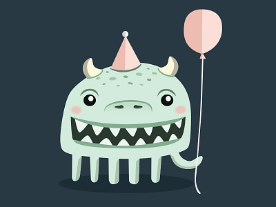 Balloon Monster adorable balloon celebrate cute doodle a day illustration monster party vector