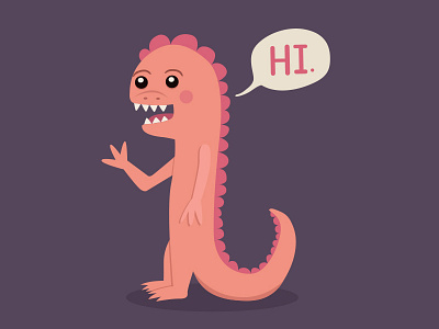 Friendly Neighborhood Monster adorable cute doodle a day hi illustration monster reptile vector