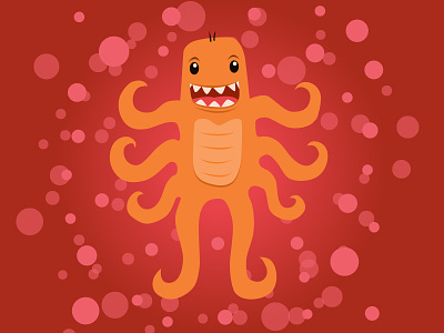 Tentacle Monster adorable art cute doodle a day hug illustration monster tentacles vector