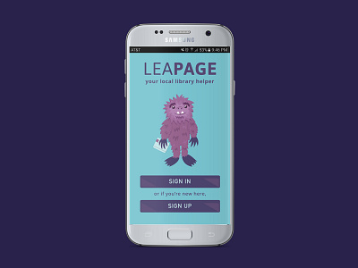Login for Leapage 001 app book daily ui design illustration library monster read ui challenge ui design