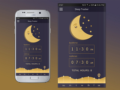 Sleep Tracker analytic chart cute daily ui illustration mobile moon sleep stars tracker ui ui design vector