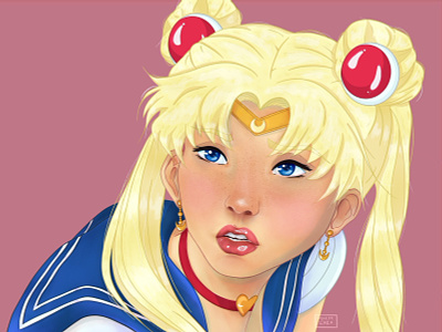 Sailor Moon anime character design girl hair illustration japanese art procreate sailormoon
