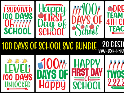 100 Days Of School Svg Bundle