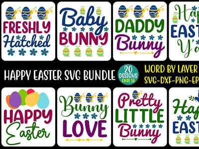 happy easter svg bundle