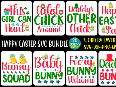 happy easter svg bundle