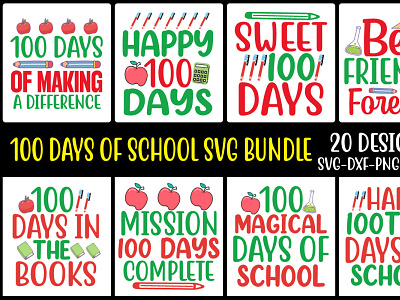 100 Days Of School Svg Bundle